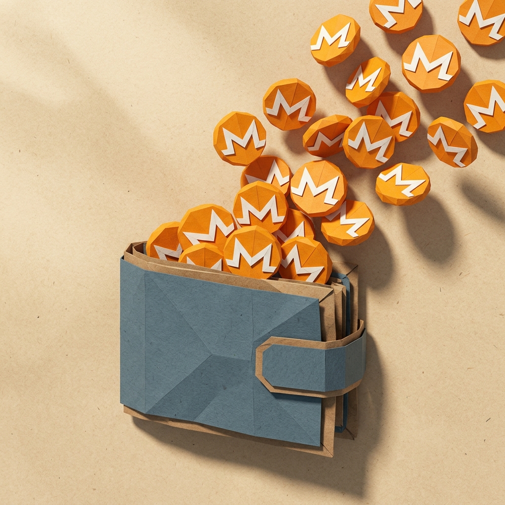 Cardboard fold wallet and Monero paper coins